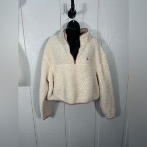 Champion Women’s Off White and Pink Sherpa Size XL EUC